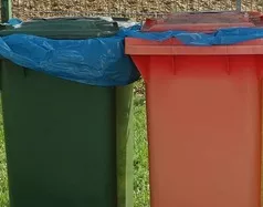Kolorowe kubły na śmieci
